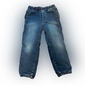 Gap Fleeced Denim Pull-up Jeans 4T